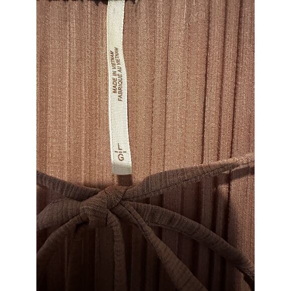 FREE PEOPLE Can't Help It Plisse Mini Dress In Clay Pink Size Large Boho Dreamy - Picture 5 of 15